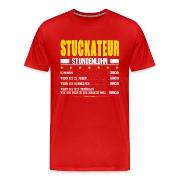Stuckateur Stundenlohn Stuckateurmeister Gehalt - Männer Premium Bio T-Shirt - Rot - Vorne - Damien (186cm)
