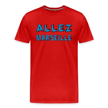 Allez marseille - Männer Premium Bio T-Shirt - Rot - Vorne - Damien (186cm)