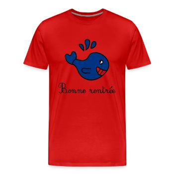 BONNE RENTRÉE. VIVE LA RENTRÉE.RENTRÉE DES CLASSES - T-shirt bio Premium Homme - rouge - Devant - Damien (186cm)