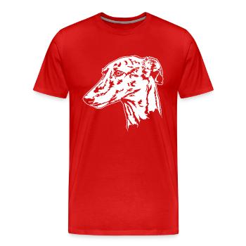 GALGO ESPANOL bringé Portrait Lévrier Wilsigns - T-shirt bio Premium Homme - rouge - Devant - Damien (186cm)