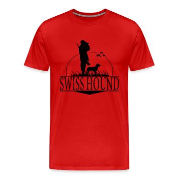 SWISS HOUND Jagdhunderasse Jäger Jagdhund Wilsigns - Männer Premium Bio T-Shirt - Rot - Vorne - Damien (186cm)