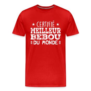 Homme Grand Père Surnom Papa Humour Meilleur Bébou - T-shirt bio Premium Homme - rouge - Devant - Damien (186cm)