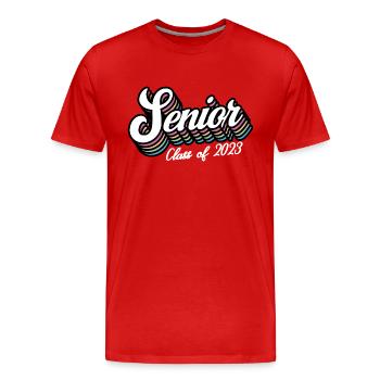 Senior Class Of 2023 Retro Graduation Party Gift - Men's Premium Organic T-Shirt - red - Front - Damien (186cm)