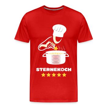 Sternekoch (Guide--Edition-No.-1) - Männer Premium Bio T-Shirt - Rot - Vorne - Damien (186cm)