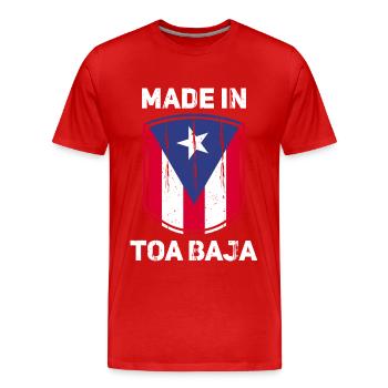 Porto Rico - T-shirt bio Premium Homme - rouge - Devant - Damien (186cm)