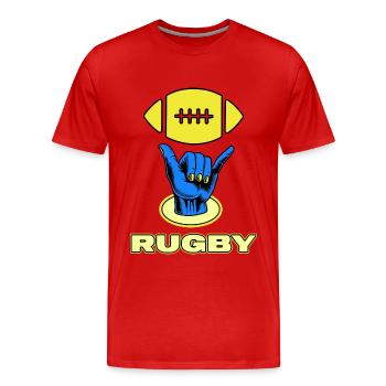rugby joueur de rugby club de rugby - T-shirt bio Premium Homme - rouge - Devant - Damien (186cm)