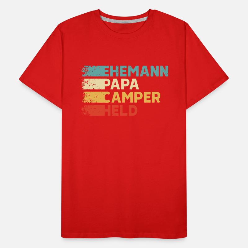 Camping Ehemann Papa Camper Held Wohnmobil Männer Premium Bio T-Shirt