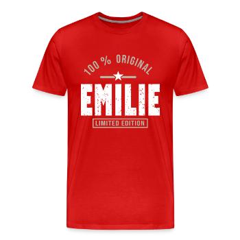 Emilie ORIGINAL personalized gift emilie first name - Men's Premium Organic T-Shirt - red - Front - Damien (186cm)