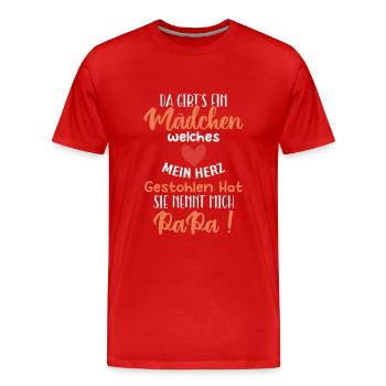 Da gibt´s ein Mädchen, welches mein Herz gestohlen - Männer Premium Bio T-Shirt - Rot - Vorne - Damien (186cm)