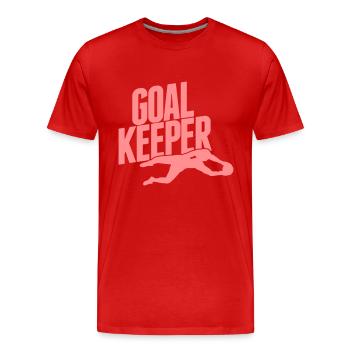 goalkeeper - Men's Premium Organic T-Shirt - red - Front - Damien (186cm)