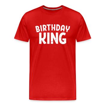 Birthday King - Cadeau de fête d’anniversaire cool pour hommes - T-shirt bio Premium Homme - rouge - Devant - Damien (186cm)