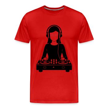 DJ Platines Soirée Femme - T-shirt bio Premium Homme - rouge - Devant - Damien (186cm)