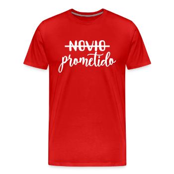 Prometido Verlobter Verlobter Verlobt Hochzeit Bräutigam zu sein - Männer Premium Bio T-Shirt - Rot - Vorne - Damien (186cm)