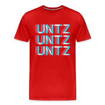 Untz Untz Techno Rave Club Electro Music Raver - T-shirt bio Premium Homme - rouge - Devant - Damien (186cm)