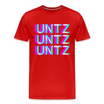 Untz Untz Techno Rave Club Electro Music Raver - T-shirt bio Premium Homme - rouge - Devant - Damien (186cm)
