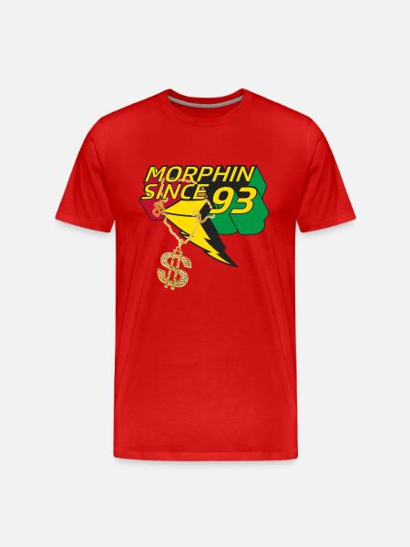 Power Rangers Morphin Since 93 Dollar Sign - Men's Premium Organic T-Shirt - red