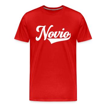 Novio Boyfriend Engagement Wedding Groom’s Gift - T-shirt bio Premium Homme - rouge - Devant - Damien (186cm)