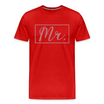 Mr. Matching Couple Engagement Wedding Honeymoon - Men's Premium Organic T-Shirt - red - Front - Damien (186cm)