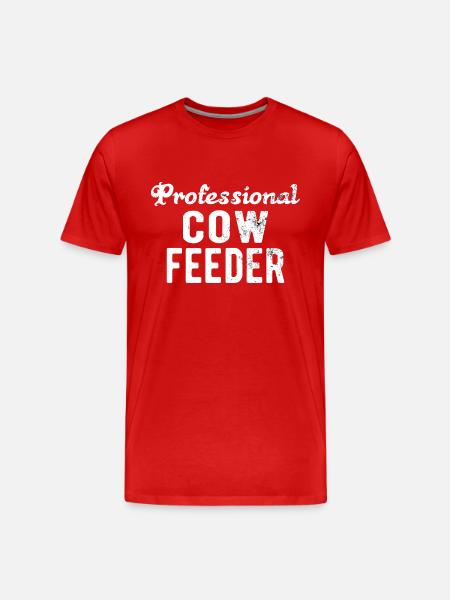 COW FARMER: Cow Feeder - Men's Premium Organic T-Shirt - red