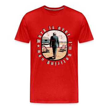 Rentner im Ruhestand - Männer Premium Bio T-Shirt - Rot - Vorne - Damien (186cm)