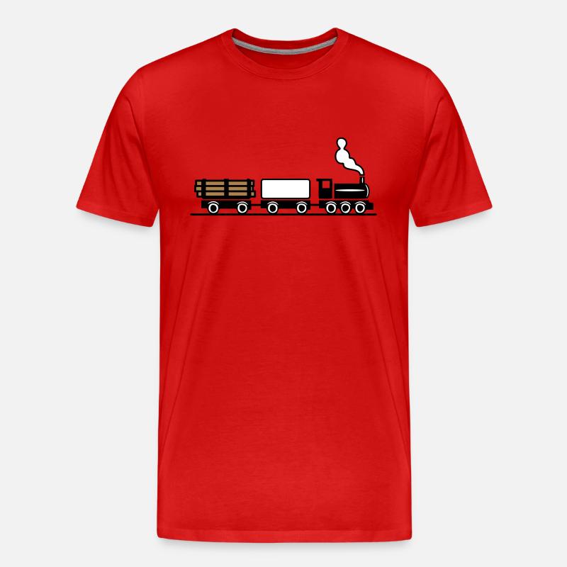 dampflok eisenbahn spielzeug güterzug - Männer Premium Bio T-Shirt - Rot