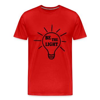 Be the light - Men's Premium Organic T-Shirt - red - Front - Damien (186cm)