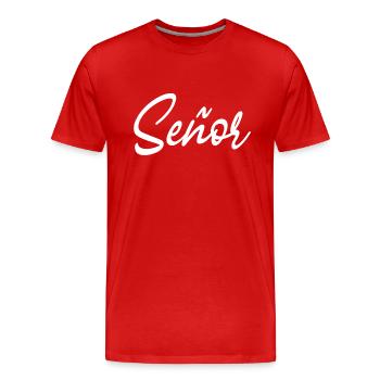 Señor Engagement Groom To Be Wedding Party - Men's Premium Organic T-Shirt - red - Front - Damien (186cm)