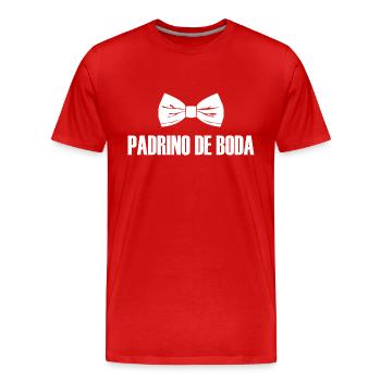 Padrino de Boda, Best Man Bowtie Wedding Groomsmen - Men's Premium Organic T-Shirt - red - Front - Damien (186cm)