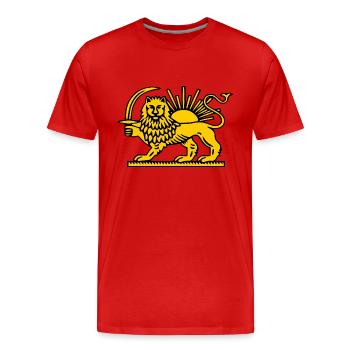 Iran löwe - Männer Premium Bio T-Shirt - Rot - Vorne - Damien (186cm)