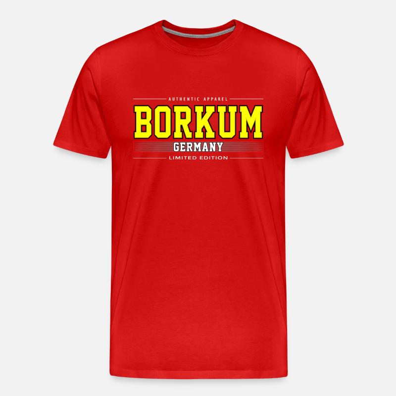 Borkum - Männer Premium Bio T-Shirt - Rot