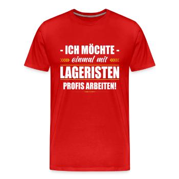 Einmal Mit Lageristen Profis Arbeiten Lagerist - Männer Premium Bio T-Shirt - Rot - Vorne - Damien (186cm)