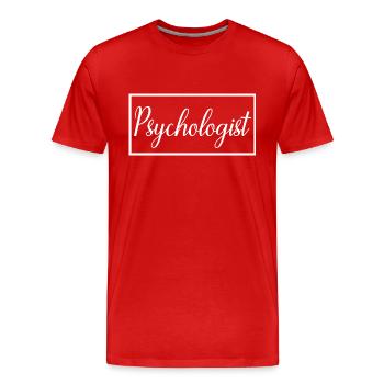 Psychologue fière étudiante en psychologie - T-shirt bio Premium Homme - rouge - Devant - Damien (186cm)