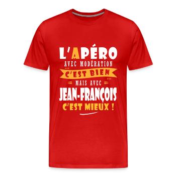 Jean-françois cadeau cadeau jean françois - T-shirt bio Premium Homme - rouge - Devant - Damien (186cm)