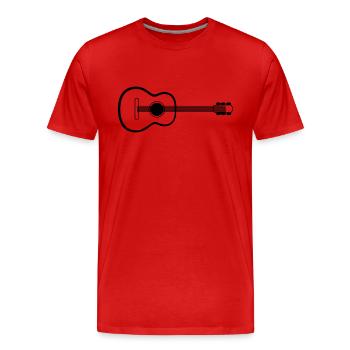 Gitarre Akustik Musik Kunst - Männer Premium Bio T-Shirt - Rot - Vorne - Damien (186cm)