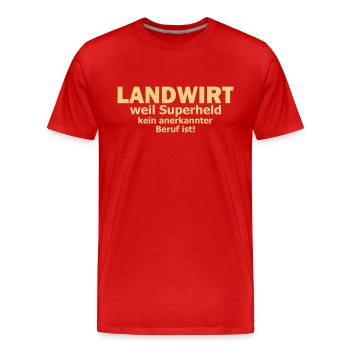 Landwirt - Männer Premium Bio T-Shirt - Rot - Vorne - Damien (186cm)