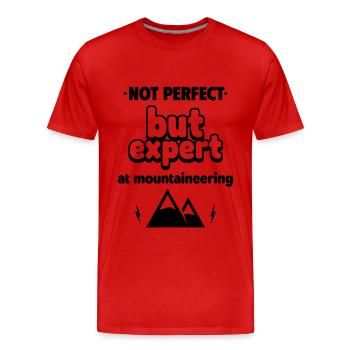 Expert at Mountaineering - Men's Premium Organic T-Shirt - red - Front - Damien (186cm)