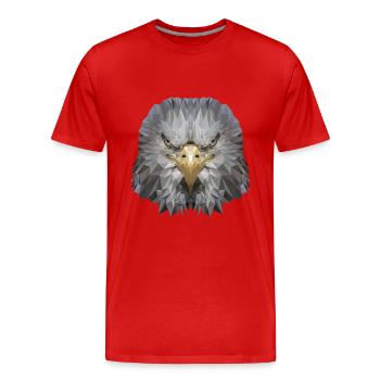 Aigle Polygone Oiseau de proie - T-shirt bio Premium Homme - rouge - Devant - Damien (186cm)