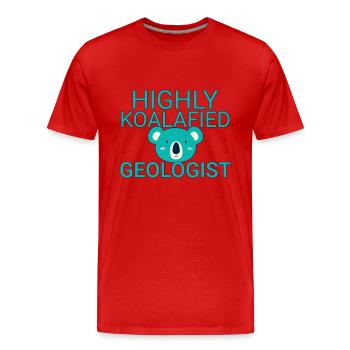 Geologist Koalafied Geology - Men's Premium Organic T-Shirt - red - Front - Damien (186cm)