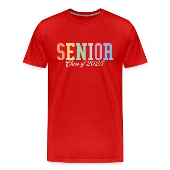 Senior Class Of 2023 Retro Graduation Party Gift - Men's Premium Organic T-Shirt - red - Front - Damien (186cm)