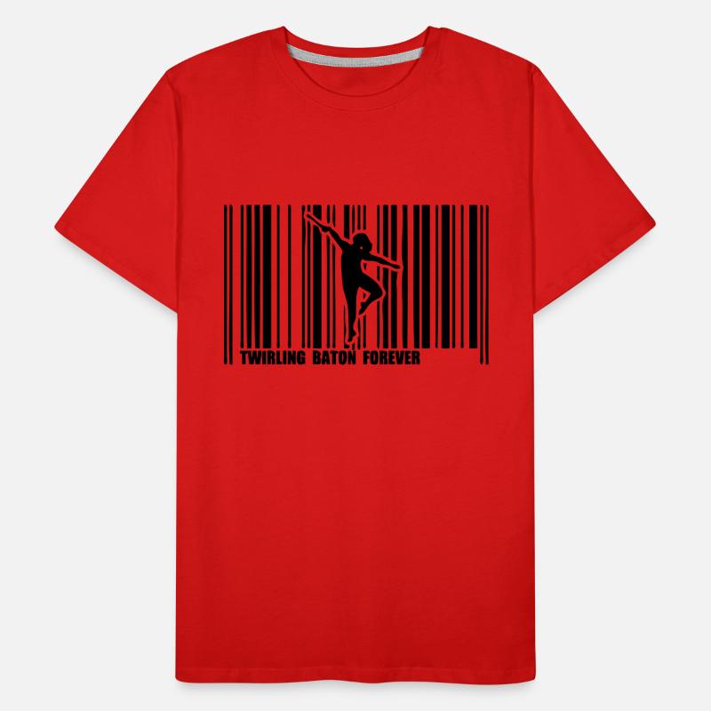 barcode dancer twirling baton1 Men's Premium Organic T-Shirt