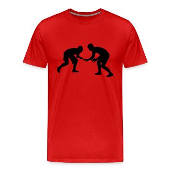 Ringen - Männer Premium Bio T-Shirt - Rot - Vorne - Damien (186cm)