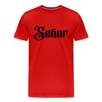 Señor Engagement Groom To Be Wedding Party - Men's Premium Organic T-Shirt - red - Front - Damien (186cm)