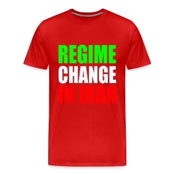 Regime change in iran - Männer Premium Bio T-Shirt - Rot - Vorne - Damien (186cm)
