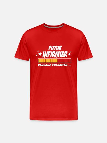futur infirmier - T-shirt bio Premium Homme - rouge