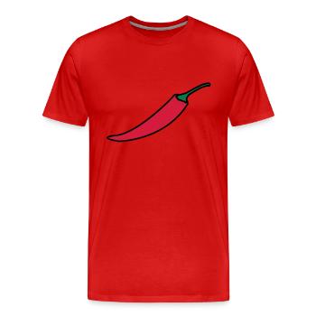 Chili / Chilli Vector Design - Men's Premium Organic T-Shirt - red - Front - Damien (186cm)