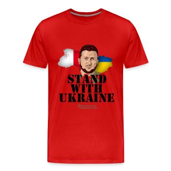Ukraine Malta T-Shirt Design - Männer Premium Bio T-Shirt - Rot - Vorne - Damien (186cm)