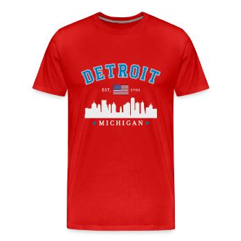 Détroit Michigan Est 1701 - T-shirt bio Premium Homme - rouge - Devant - Damien (186cm)