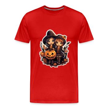 Halloween Kids - Men's Premium Organic T-Shirt - red - Front - Damien (186cm)