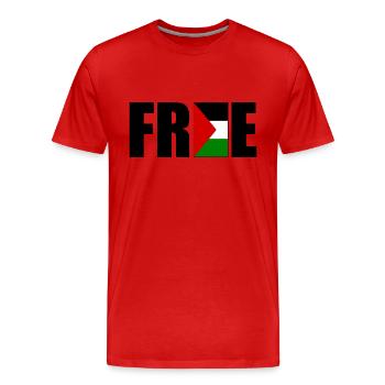 Free palestine - Männer Premium Bio T-Shirt - Rot - Vorne - Damien (186cm)