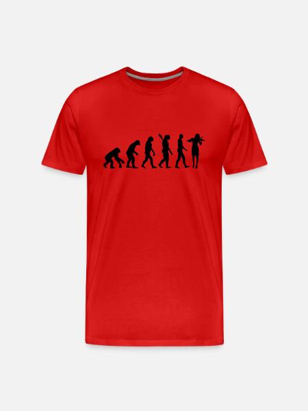 Evolution Violin Fiddle - Men's Premium Organic T-Shirt - red